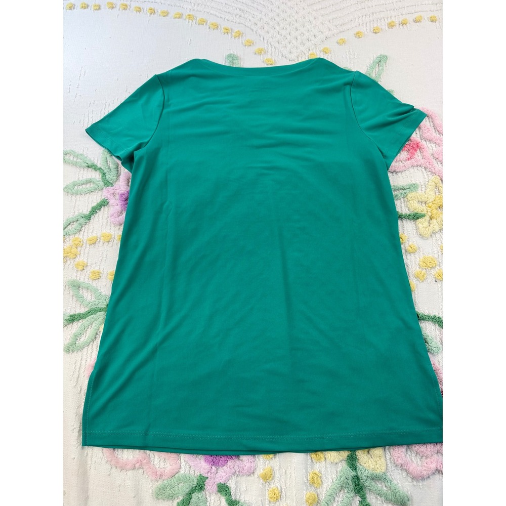 Susan Graver Modern Essentials Teal V-Neck‎ Liquid Knit Tee Shirt XS - Picture 8 of 9